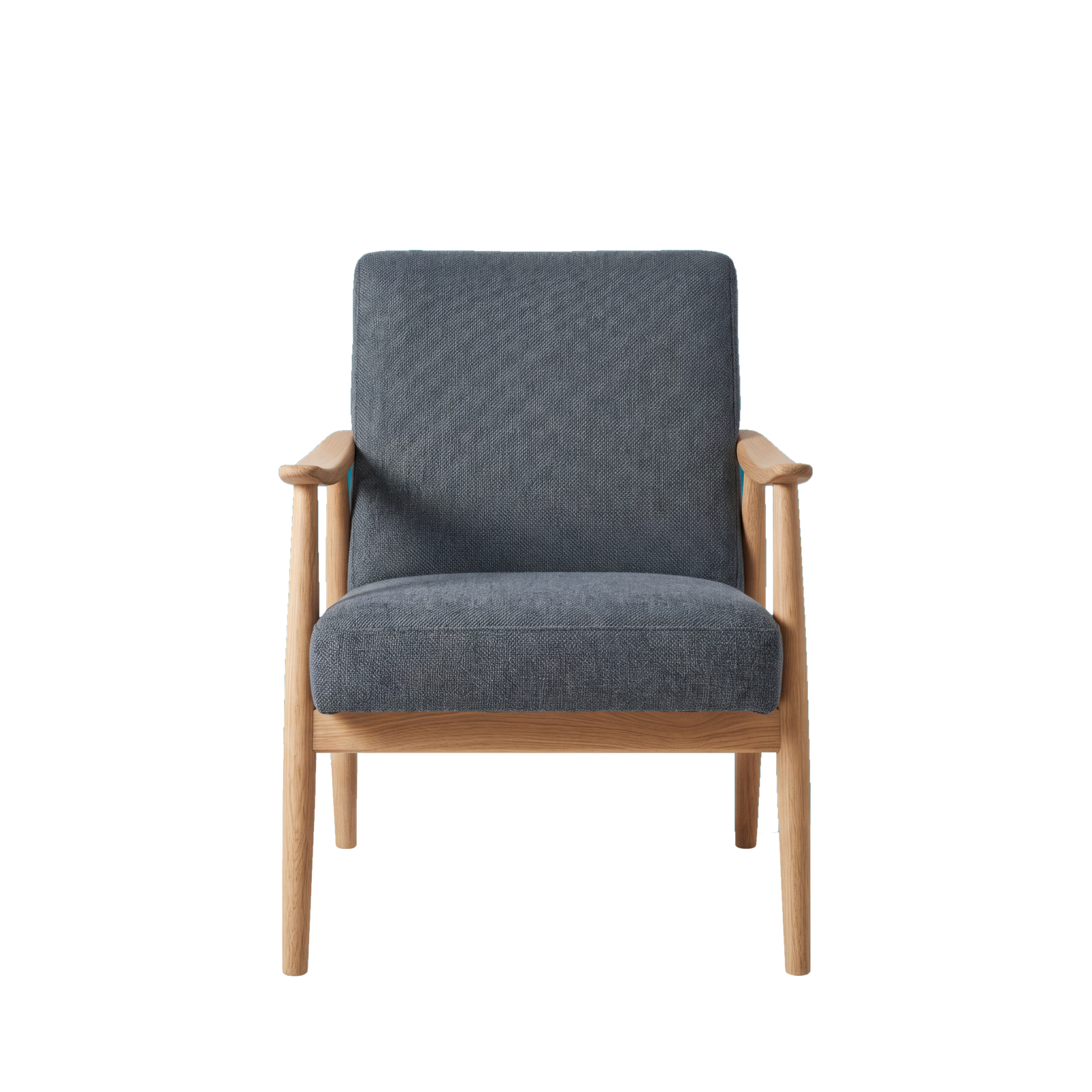 JustGetDeal Home, Furniture and Garden Deals category icon featuring a modern grey upholstered armchair with wooden legs
