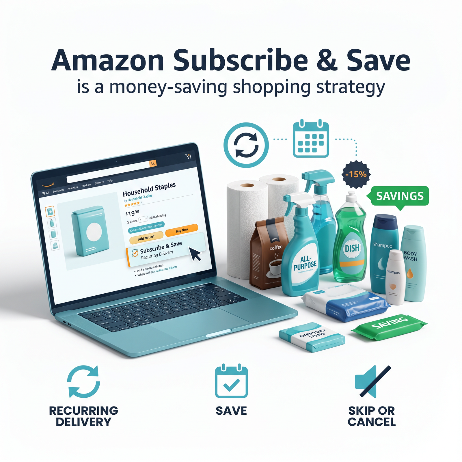 Amazon Subscribe and Save strategy for saving money on recurring purchases